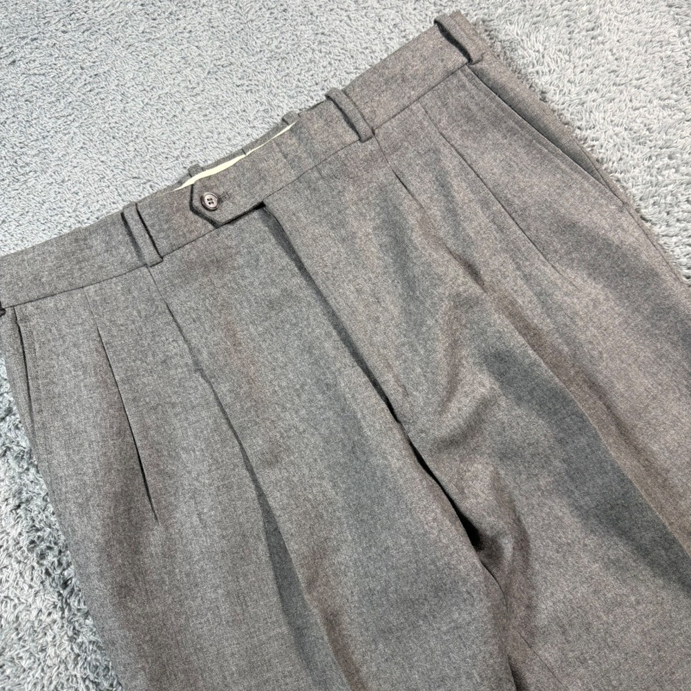 Vintage Givenchy‎ Monsieur  Grey Wool Pleated Dress Pants Mens 38x30 Baggy